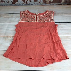 ❗️Francesca’s Marineblu Beaded Coral Tank szM